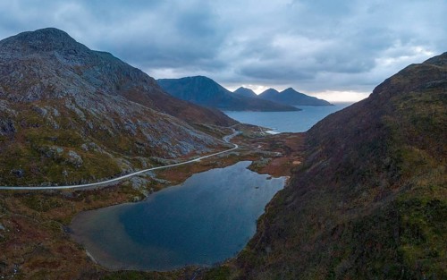 View over Litlevatnet lake to Grotfjord