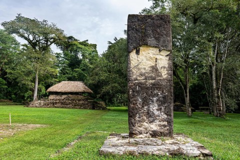 Old inscriptions at the ancient Maya archaeological site Bonampak