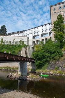 Plastovy most mantle bridge and Cesky Krumlov Castle