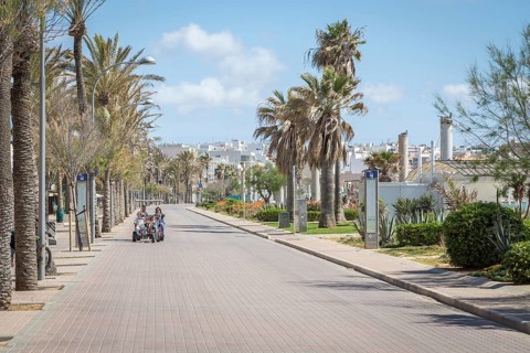 Deserted beach promenade at Ballermann during Lockdown