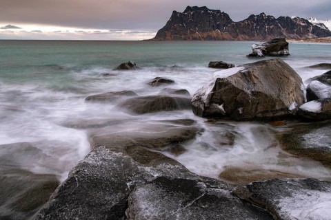 Stormy winter Scandinavian landscape