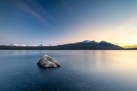 Lake Akkajaure and mountain range Akka