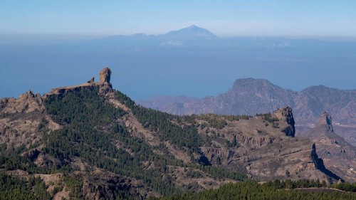 View from Pico de las Nieves to Roque Nublo and Tenerife