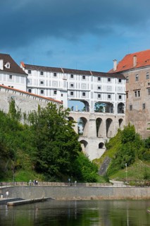 Plastovy most mantle bridge and Cesky Krumlov Castle