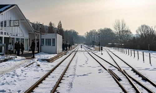 Binz train station on Ruegen in winter