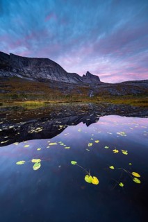 Mount Kulhornet reflected in small pond