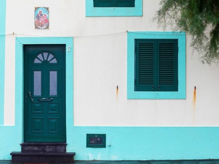 House facade with closed window