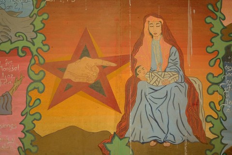 Mural painting in the church Iglesia de San Ignacio de Moxos