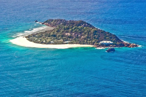 Private island from above