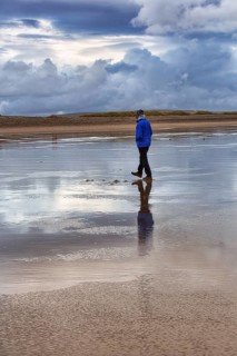 Walkers on the beach