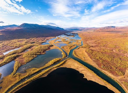 Autumn landscape with river