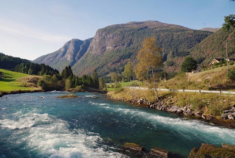 River and High Mountains