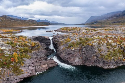 Stora Sjoefallet waterfall