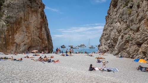Beach at the end of the Torrent de Pareis gorge