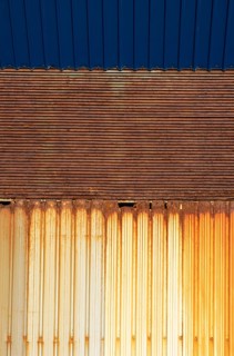 Rusty corrugated iron facade