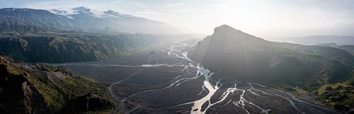 Mount Valahnjukur and glacier Eyjafjallajoekull