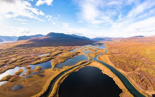Autumn landscape with river