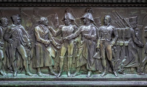 Bronze figures at the base of the monument to Frederick the Great Unter den Linden