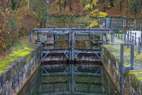 Historic lock 100 on the former Ludwig Main Danube Canal built 1836 to 1846