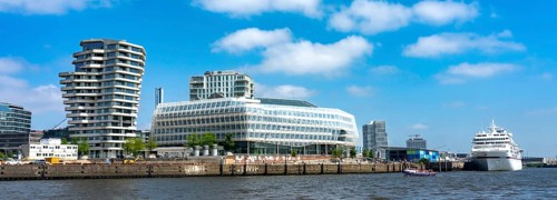 The cruise terminal at Ueberseequartier