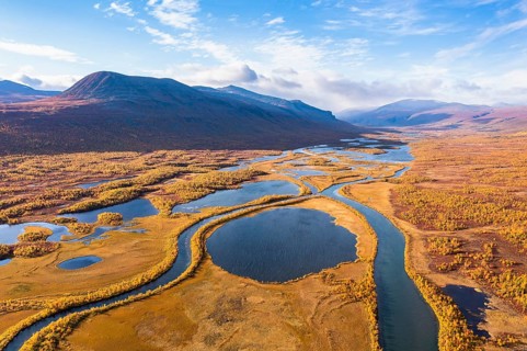 Autumn landscape with river