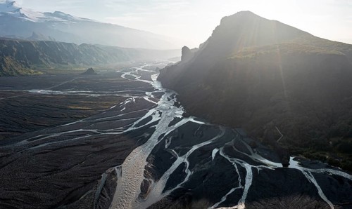 Mount Valahnjukur and glacier Eyjafjallajoekull