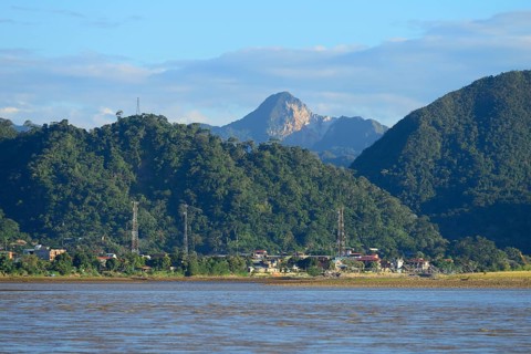View from Rio Alto Beni to the village of Rurrenabaque