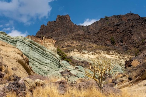 Colourful rock layers