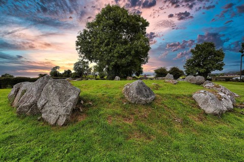 Stone circle in Carrowmore Megalithic Cemetery