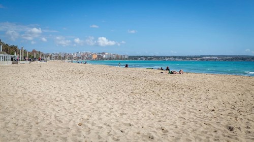 Deserted beach at Ballermann during Lockdown