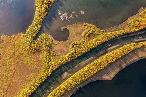 River landscape from the air