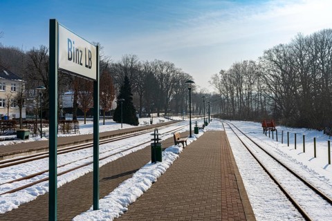 Binz train station on Ruegen in winter