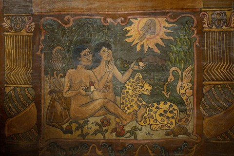 Wall painting in the church Iglesia de San Ignacio de Moxos