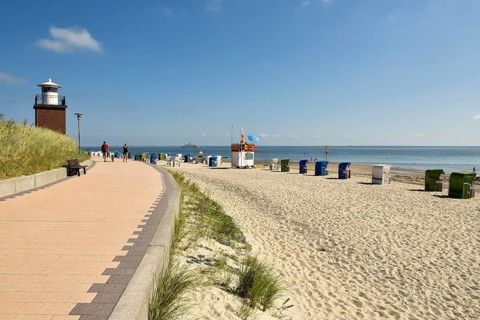 Lighthouse Olhoern with promenade and beach Wyk auf Foehr