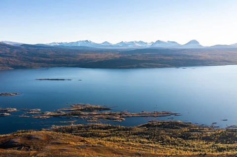 View over Stora Sjoefallet National Park and Lake Akkajaure