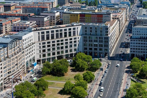 View of Potsdamer Platz with Leipziger Strasse and the Mall of Berlin