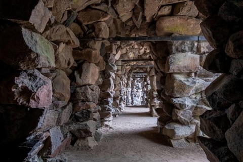 Grotto on the shore of the Schwerin Inner Lake at the palace garden of Schwerin Palace