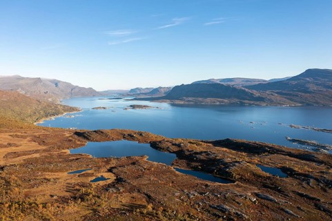 View over Stora Sjoefallet National Park and Lake Akkajaure
