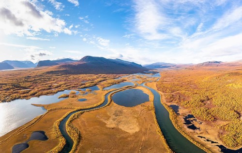 Autumn landscape with river