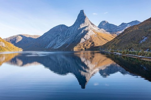 Stetind is reflected in Fjord
