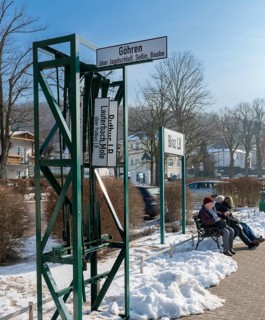 Binz train station on Ruegen in winter