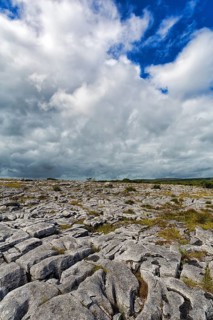 Bizarrely shaped limestone slabs on the hillside