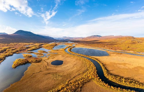Autumn landscape with river