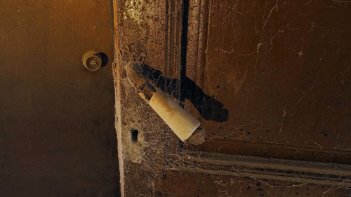 Old door with keyhole