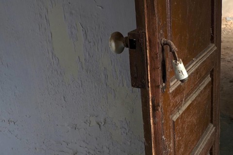 Old door with keyhole