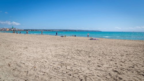 Deserted beach at Ballermann during Lockdown