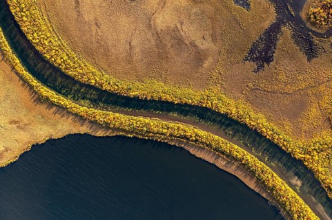 River landscape from the air