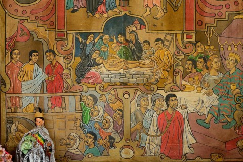 Mural painting in the church Iglesia de San Ignacio de Moxos
