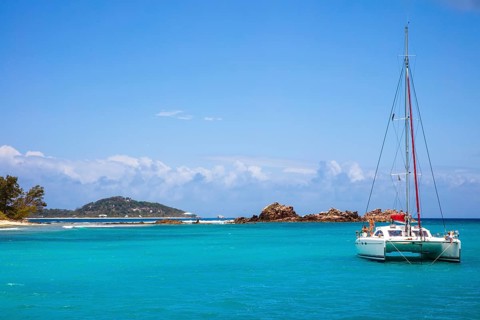 Catamaran off Bird Sanctuary