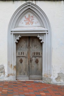 Heavy wooden door